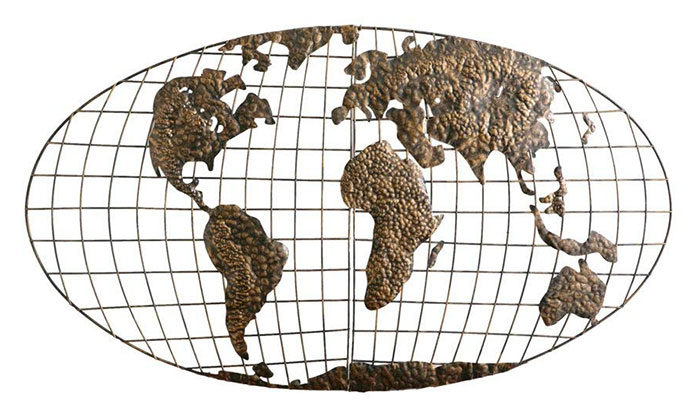 Iron-World-Map-Wall-Art-700x414 27 World Map Posters For Passionate Travelers