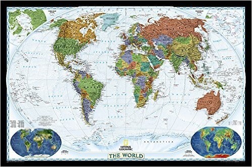 Laminated-National-Geographic-Reference-Map World Map Poster Examples For Passionate Travelers