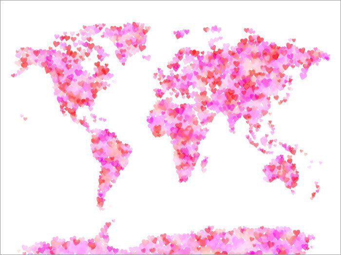 Love-Hearts-Map-700x525 World Map Poster Examples For Passionate Travelers