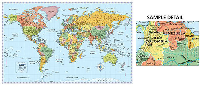 Rand-McNally-Signature-World-Wall-Map-Laminated-700x305 World Map Poster Examples For Passionate Travelers