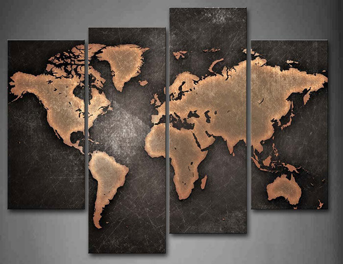 World-Map-Black-Background-Wall-Art-700x540 27 World Map Posters For Passionate Travelers