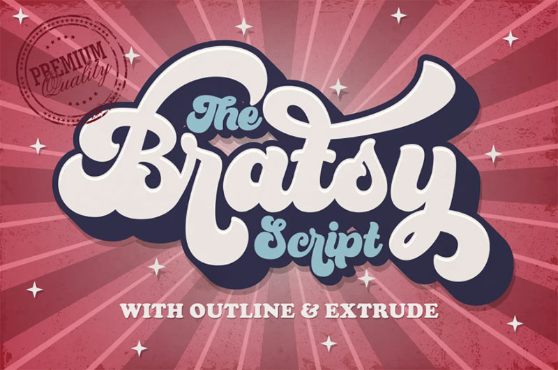 Bratsy 90 FREE Retro and Vintage Fonts To Download