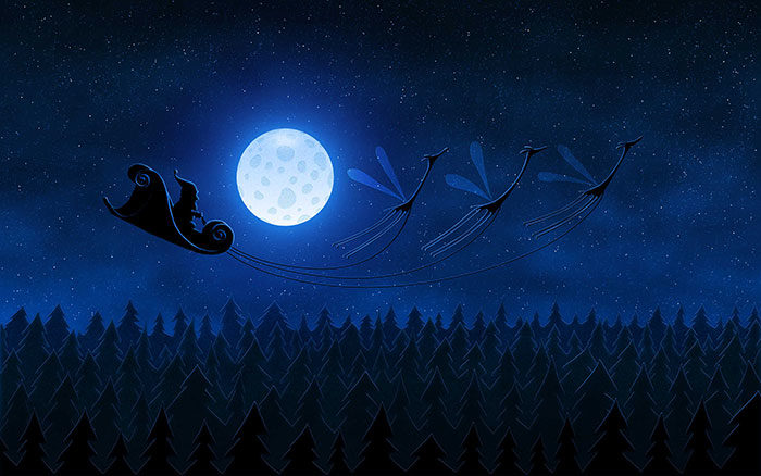 Santa-Flying-700x438 Free Christmas Backgrounds to Use in Photoshop