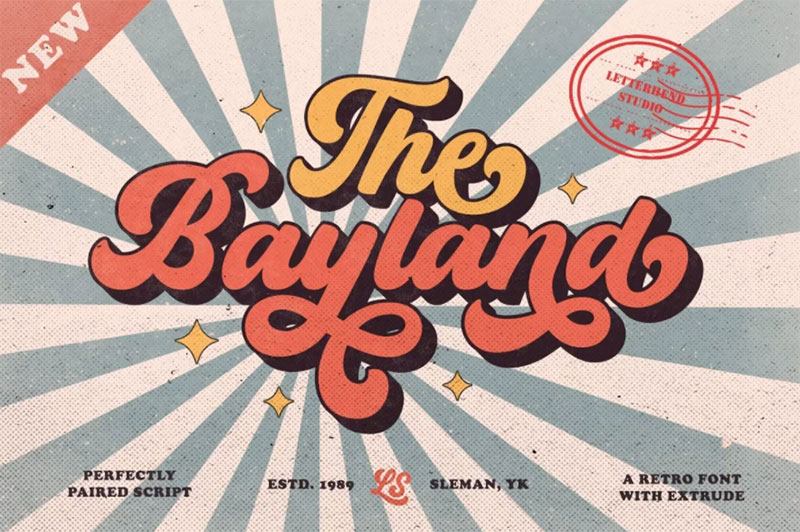 The-Bayland 90 FREE Retro and Vintage Fonts To Download
