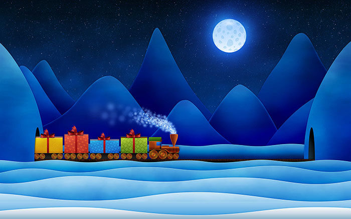 christmas-train-700x438 Free Christmas Backgrounds to Use in Photoshop