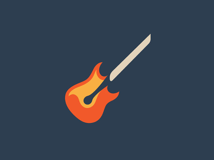 guitar-dribbble-700x525 Music logo design: Tips and examples to inspire you
