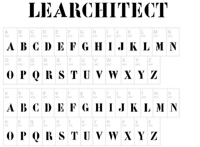 learchitect-700x514 Stencil font examples that you can download