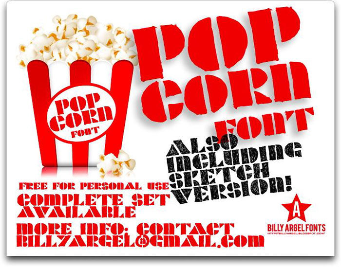 popcorn-700x549 Stencil font examples that you can download