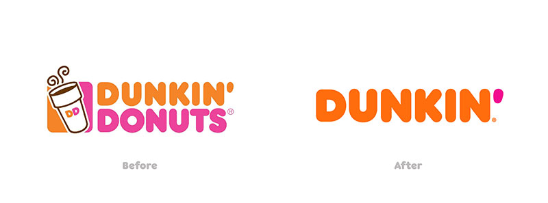 25_Dunkin_Before_After Logo Color Schemes: The Best Guide for Branding Success