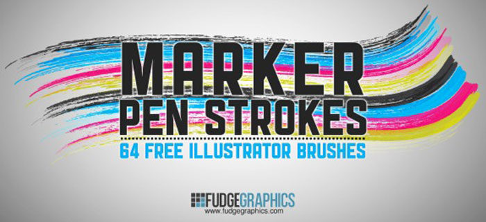 64-Free-Marker-Pen-700x320 Free illustrator brushes to download and use for vector designs