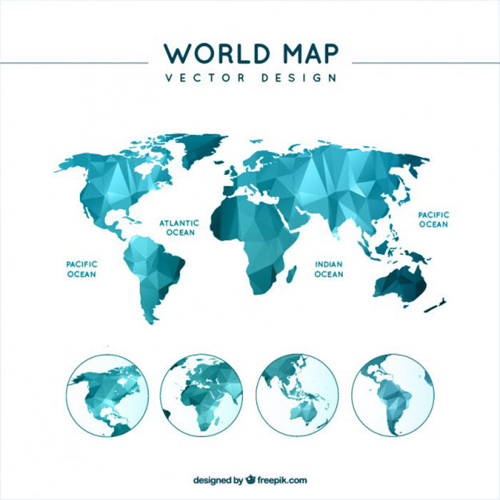 Blue-World-Map-700x700 World map vector graphics you can download with a few clicks