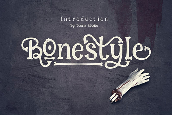 Bonestyle Creepy font examples to use on Halloween themed designs
