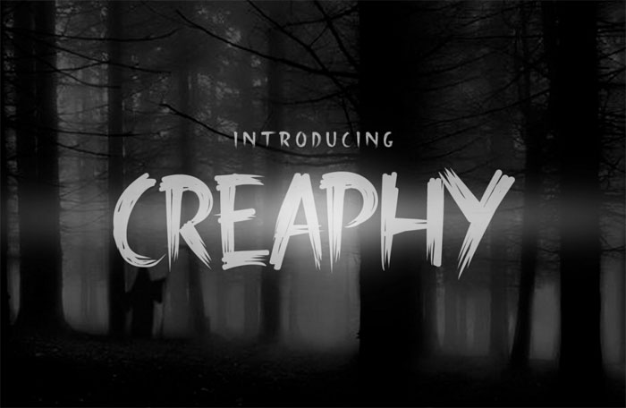 Creaphy Creepy font examples to use on Halloween themed designs