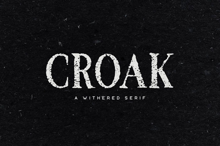 Croak Creepy font examples to use on Halloween themed designs