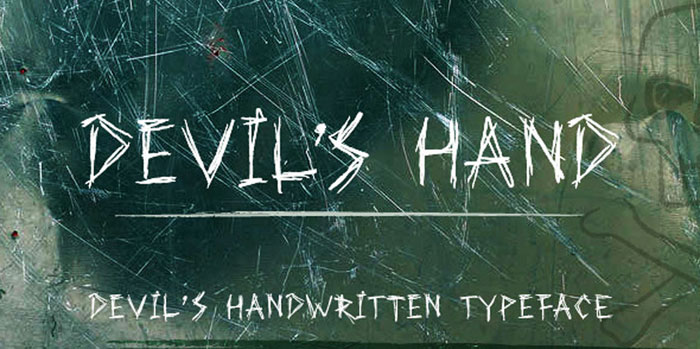 Devils-hand Creepy font examples to use on Halloween themed designs