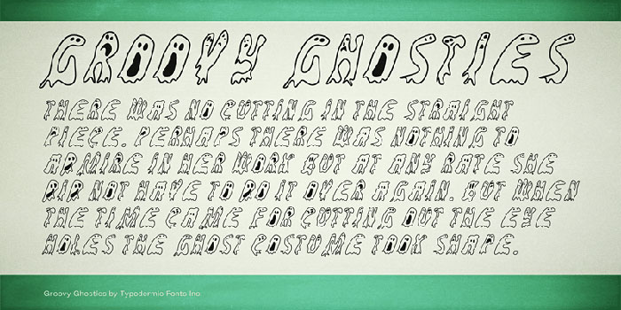 Groovy-ghosties Creepy font examples to use on Halloween themed designs
