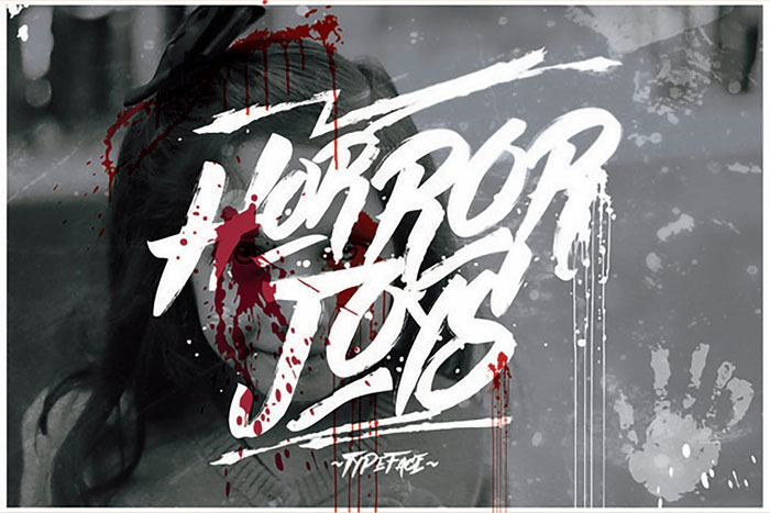 Horror-joys Creepy font examples to use on Halloween themed designs
