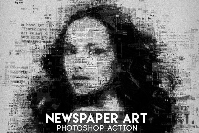 Newspaper-Art-Photoshop-Action-700x466 Double Exposure Photoshop Actions to Check Out