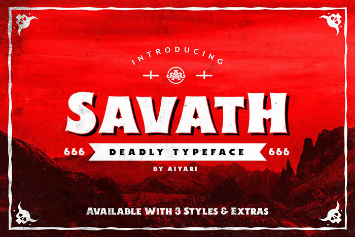 Savath Creepy font examples to use on Halloween themed designs