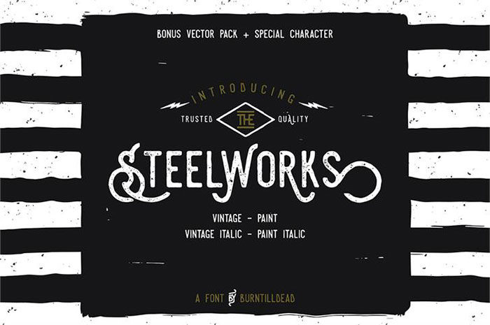 Steelworks-700x465 Hipster fonts to use in your modern and cool designs