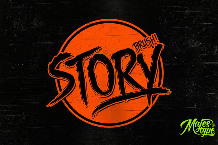 Story-brush Creepy font examples to use on Halloween themed designs