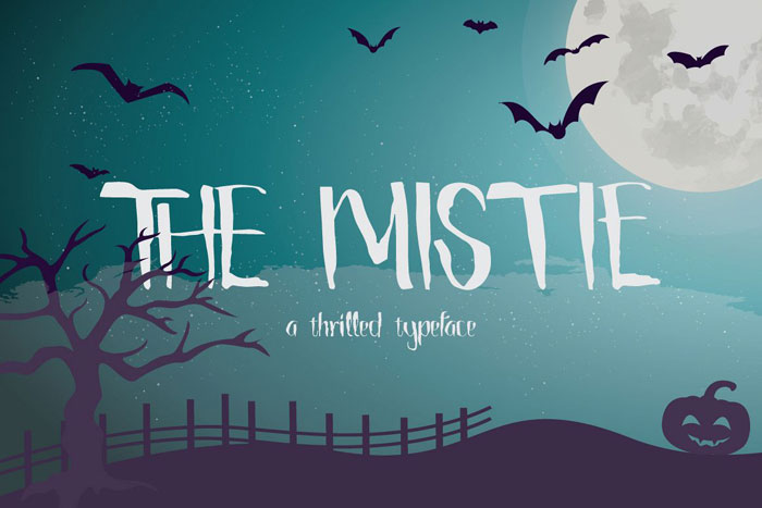 The-Mistie Creepy font examples to use on Halloween themed designs