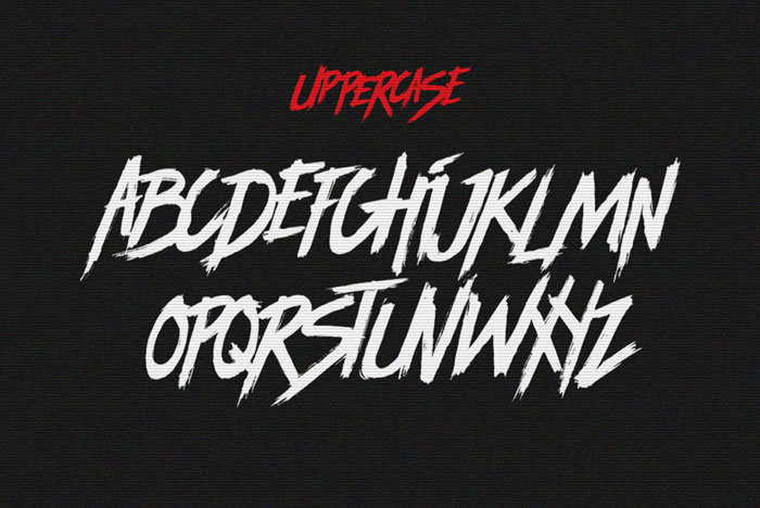 Violence Creepy font examples to use on Halloween themed designs
