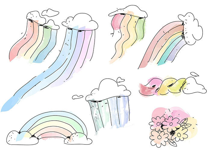 pastel-color-rainbow-700x504 Free illustrator brushes to download and use for vector designs