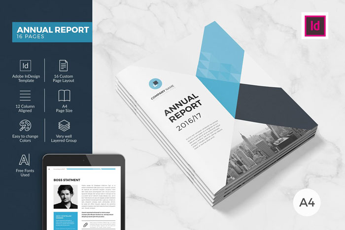 Annual-Report-16-pages-template 56 Annual Report Design Examples And Templates