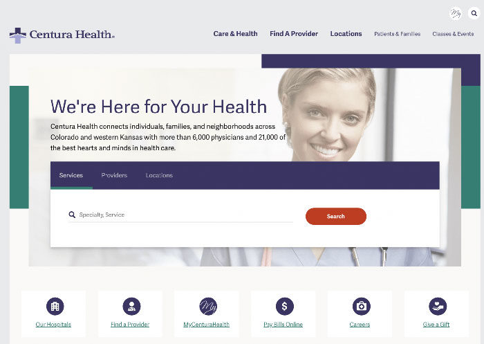 CenturaHealth-700x497 The best medical and healthcare websites and how to design one properly