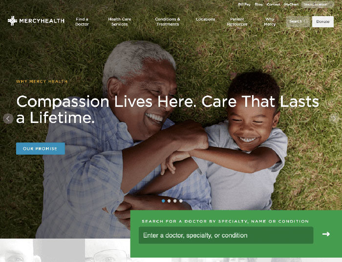 MercyHealth-700x537 The best medical and healthcare websites and how to design one properly