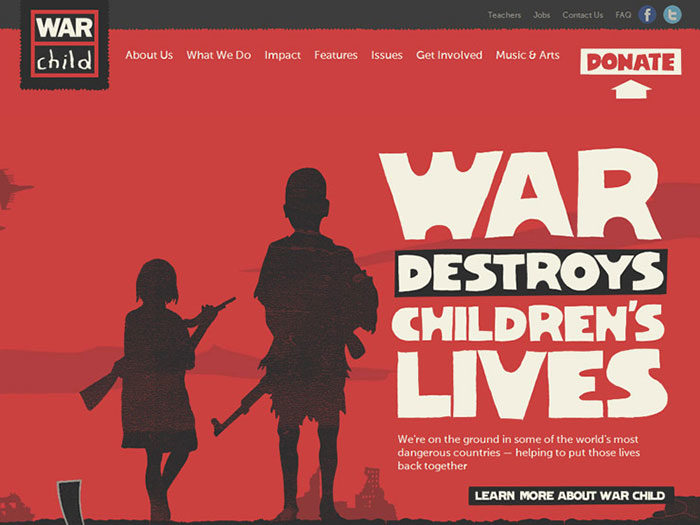 warchild-700x525 Showcase of the best nonprofit websites and tips to design one