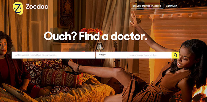 zocdoc-homepage-700x345 The best medical and healthcare websites and how to design one properly