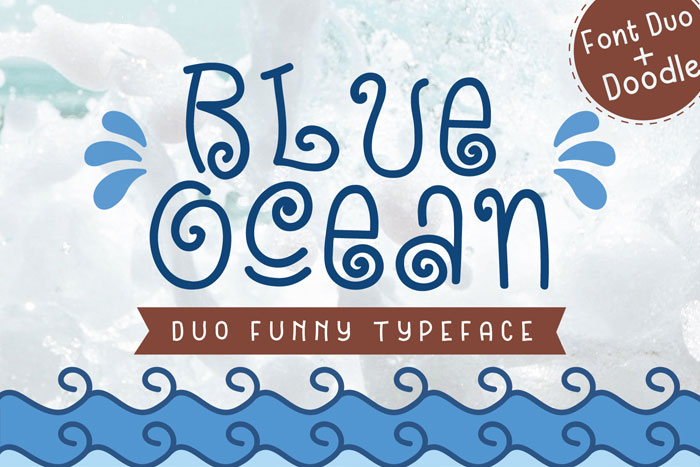 Blue-Ocean A set of funny fonts you could use in neat design projects