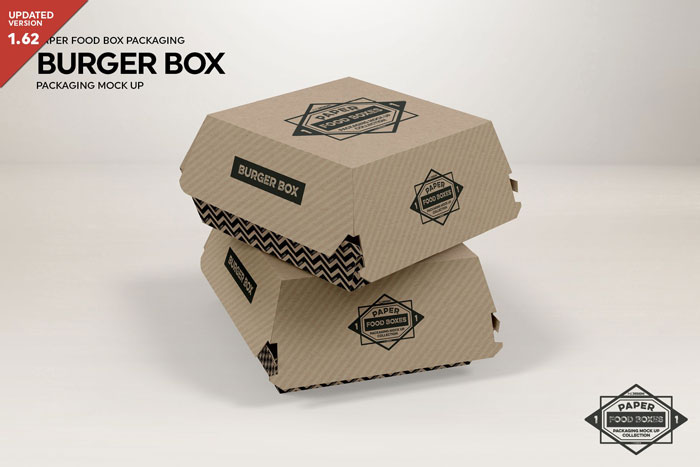 Burger-box Awesome Box mockups to Download and Present Your Designs