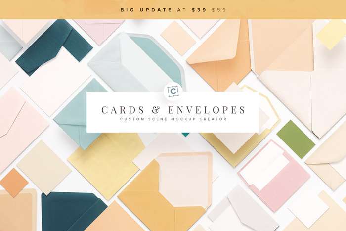 Cards-and-envelopes Get a postcard mockup template out of this neat collection