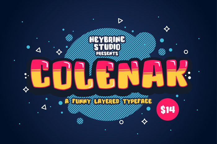 Colenak A set of funny fonts you could use in neat design projects
