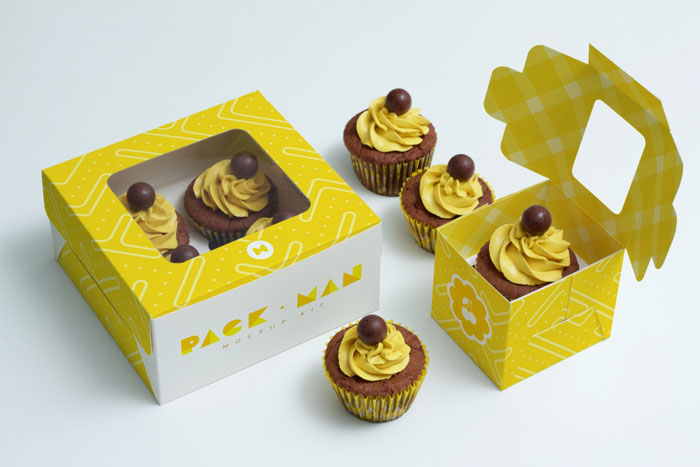 Cupcake-box Awesome Box mockups to Download and Present Your Designs