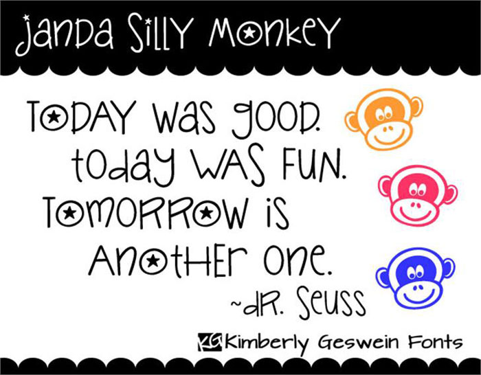 Janda-silly-monkey A set of funny fonts you could use in neat design projects