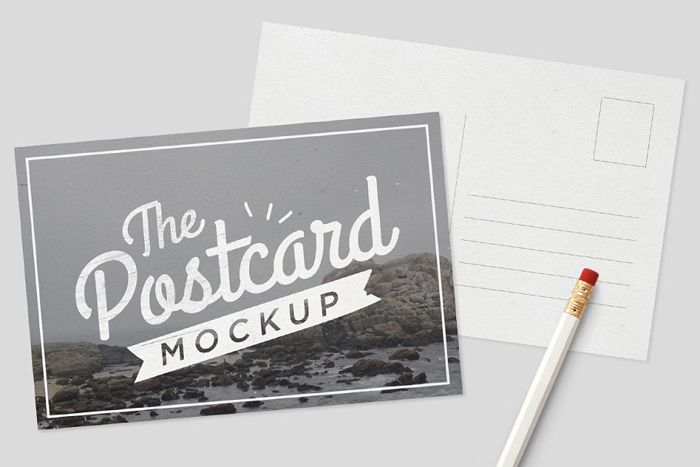 Mockup-postcards Get a postcard mockup template out of this neat collection