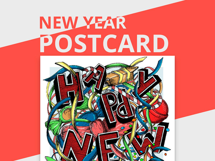 New-year-postcard 23 Postcard Mockup Templates For Great Designers