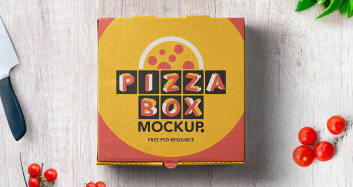 Pizza-box Awesome Box mockups to Download and Present Your Designs