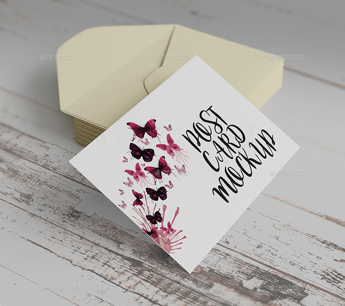 Realistic-mockup Get a postcard mockup template out of this neat collection