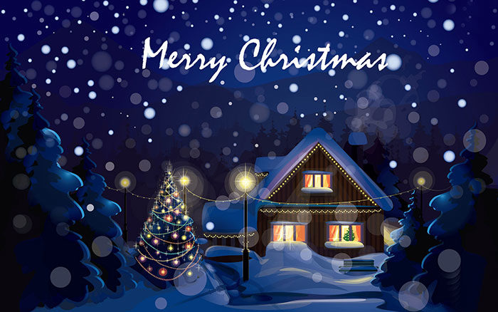 Tree-and-house-700x438 Beautiful Christmas wallpapers you should download