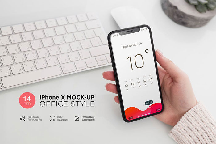 office-style-700x466 Hand holding iPhone mockup templates you can download now