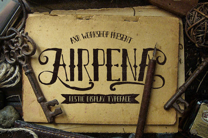 Airpena 27 Rustic Fonts For Creating Thematic Designs