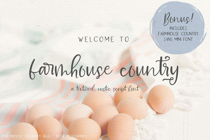 Farmhouse-country An awesome set of rustic fonts: Download them from this article