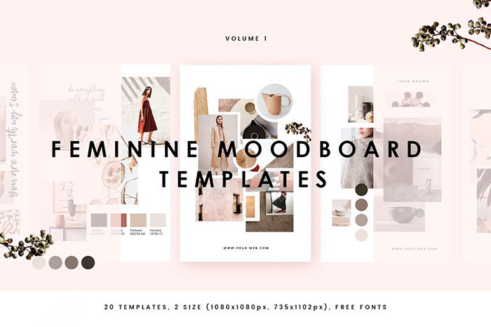 Feminine-Mood-board-Templates-700x466 Awesome Mood Board Templates For Designers