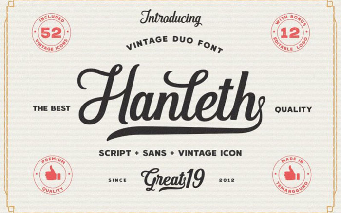 Hanleth 27 Rustic Fonts For Creating Thematic Designs