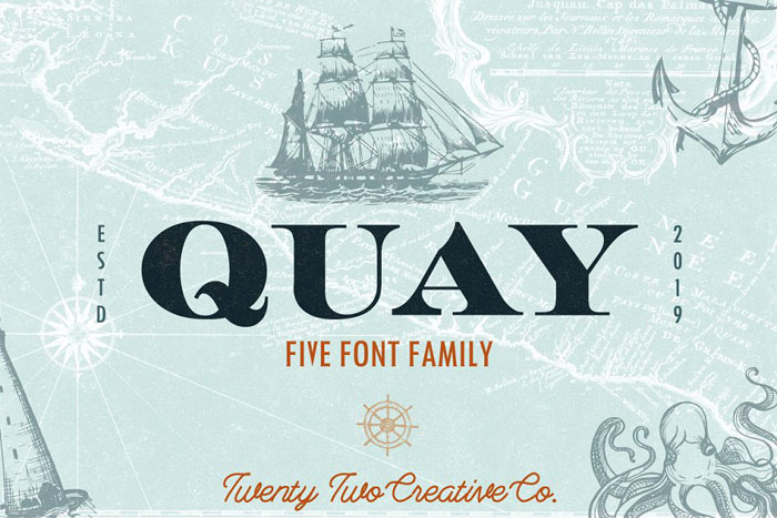 Quay 23 Nautical Fonts To Create Cool Sailing Themed Designs